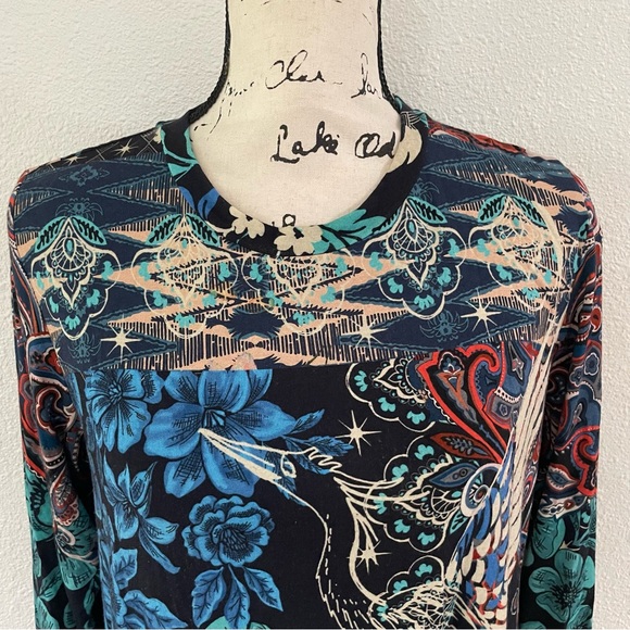 Johnny Was Multicolor Floral Crane Blouse - Picture 6 of 14